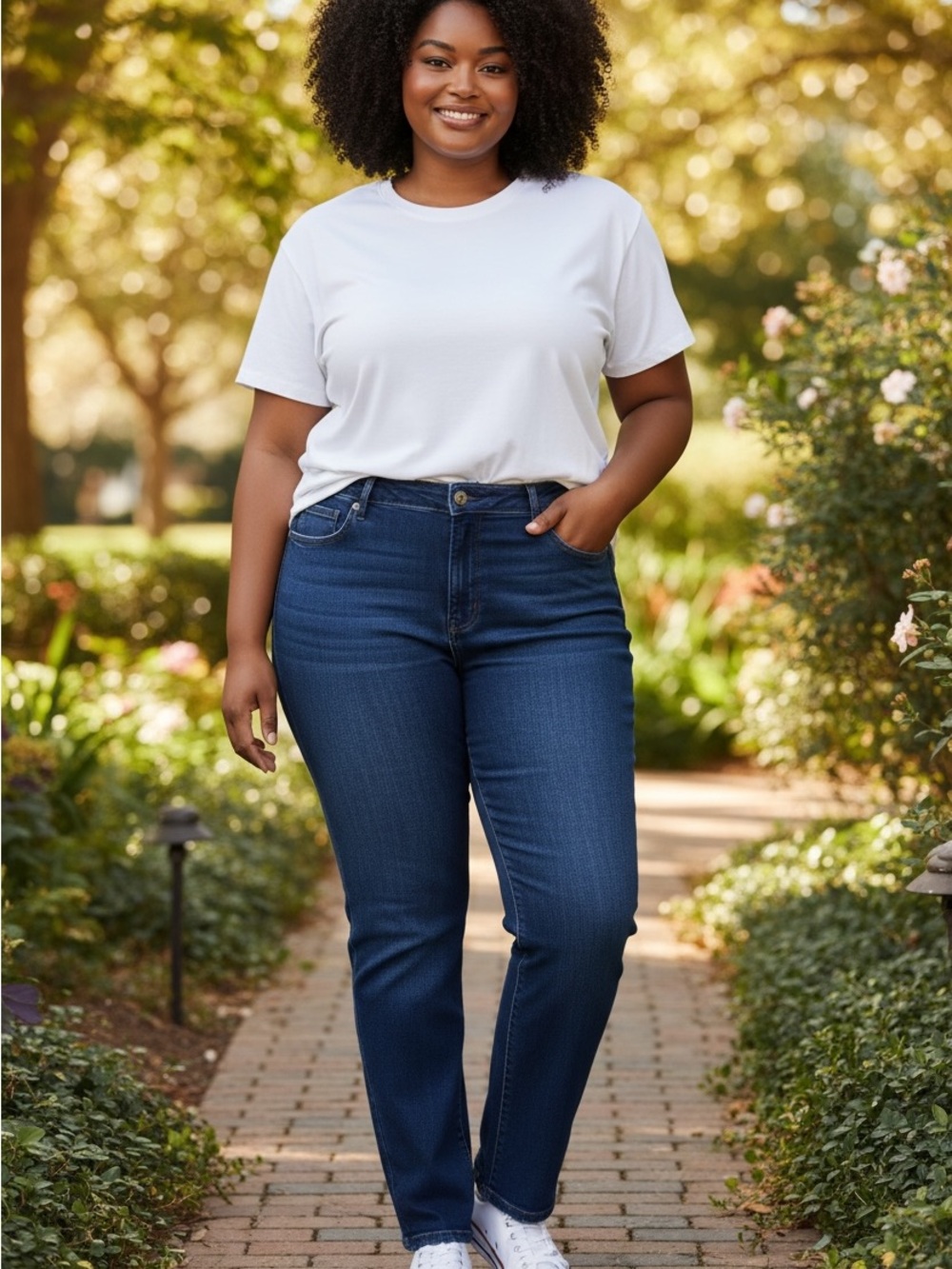 Lane Bryant Plus Size Wide Leg Trouser Jeans Dark Wash 29 Inseam